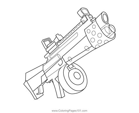automatic shotgun fortnite coloring page cartoon coloring pages