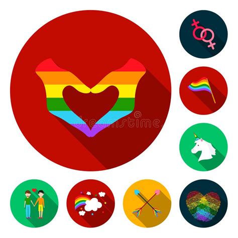 gay and lesbian flat icons in set collection for design sexual minority