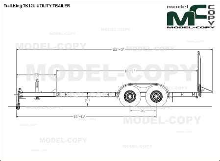 trail king tku utility trailer  drawing blueprints  model copy world