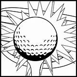 Golf Clipart Clip Ball Library Coloring Cart sketch template