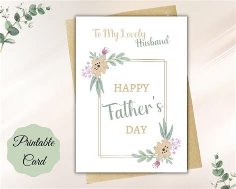 printable fathers day card  husband  wife wishes etsy