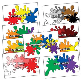color families paintbrushes primary secondary neutral colors tpt