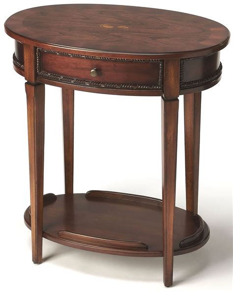 adelaide antique cherry oval side table  butler