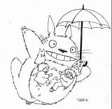 Ghibli Colouring Totoro Joy Coloring sketch template