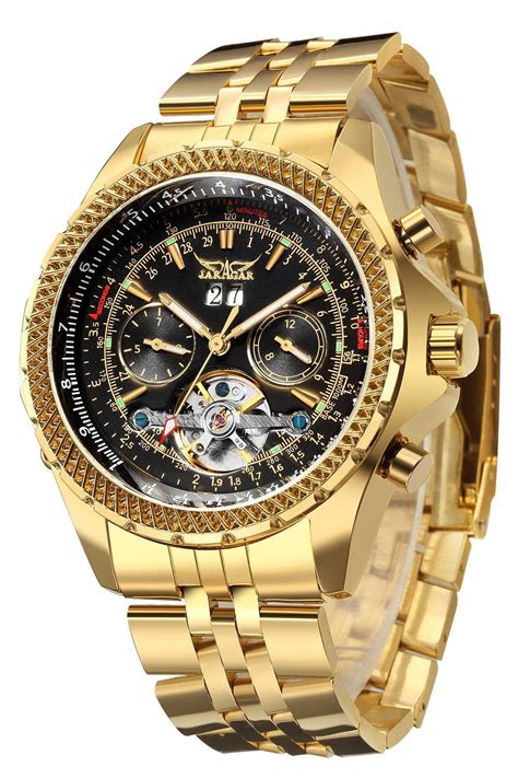 gute mens automatic  luxury gold tone stainless steel