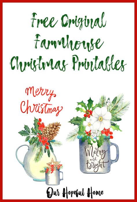 hopeful home    farmhouse christmas printables