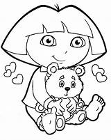 Coloring Pages Dora Explorer Sheets Cartoons Bear Coloriage sketch template