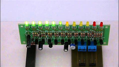 mono led indicator vu meter  mm leds sound meter assembling kit circuit youtube