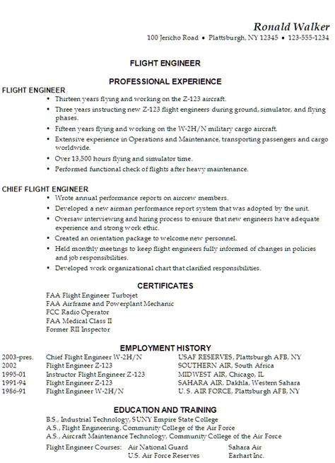 air force resume