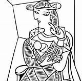 Picasso Coloring Pages Cubism Pablo Seated Woman Thecolor Color Painting Kids Paintings Von Getdrawings Para Printable Still Life Getcolorings Print sketch template