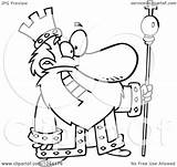 King Outline Cartoon Friendly Toonaday Clip Royalty Illustration Rf 2021 sketch template