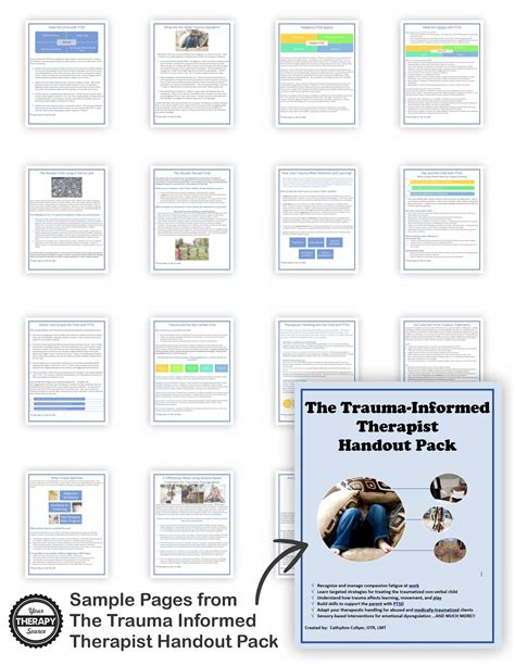 trauma informed therapist handout pack  therapy source