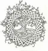 Celtic Tree Life Coloring Pages Tattoo Patterns Designs Adult Mandala Drawing Tattoos Irish Wood Coloriage Adults Symbols Carving Knot Celtyckie sketch template