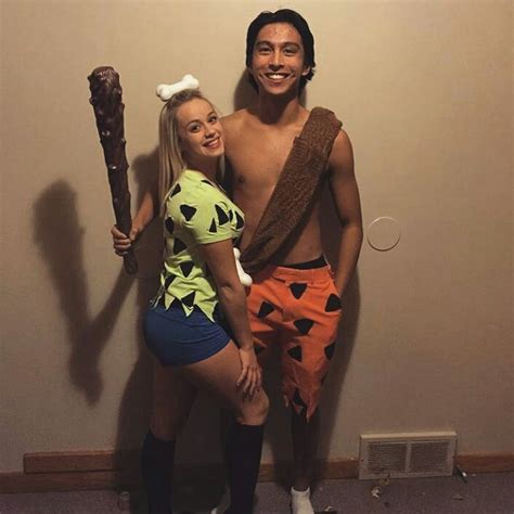 diy pebbles and bam bam costume for couples couples costumes cute