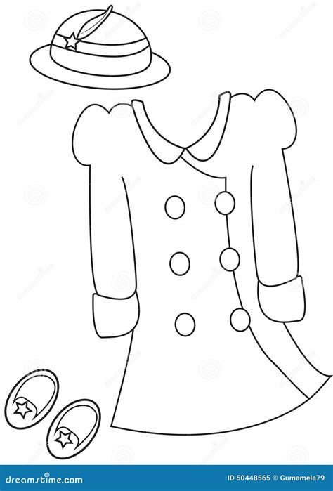 girls clothes coloring page stock illustration image