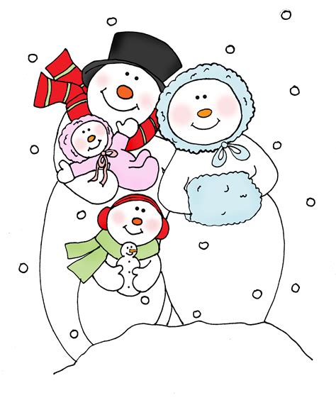 dearie dolls digi stamps snowman family snowman painting