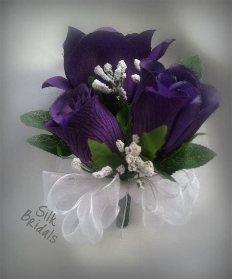 pin on corsage purple roses silk wedding flowers mother