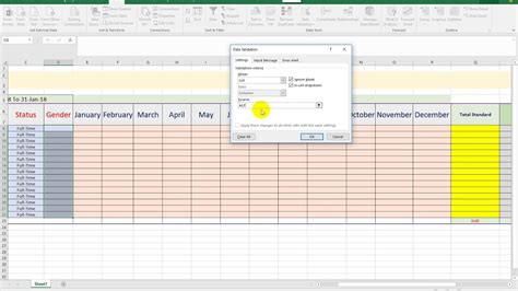 Microsoft Excel Male Female Ratios By Using Data Validation In Excel