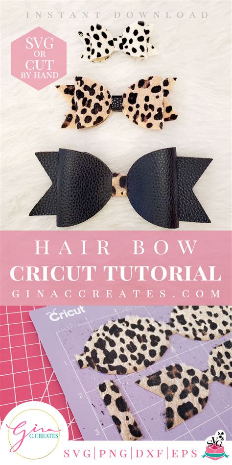 faux leather hair bows  cricut machine gina  creates