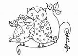 Corujas Colorir Coruja Casal Owl Owls Pintura Valentine Riscos Embroidery sketch template