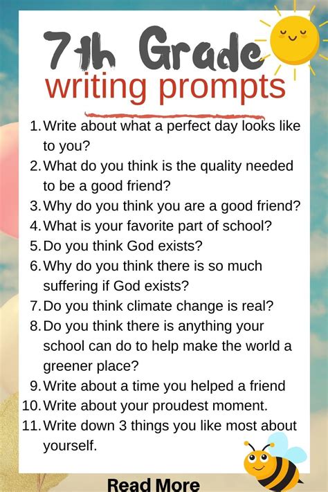 writing prompts  grade writing middle school writing prompts