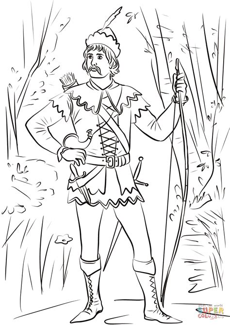 robin hood  sherwood forest coloring page  printable coloring
