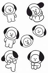 Bt21 Dibujos Coloring Pages Chimmy Bt Bts Para Cooky Printable Drawing Characters Shooky Happy Wonder sketch template