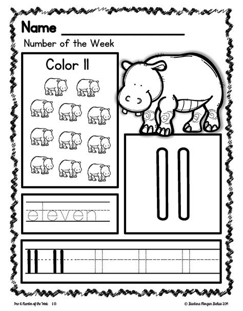 number sense  pre  number   week pre kindergarten math