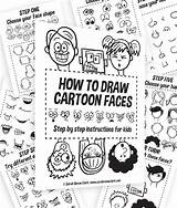 Cartoon Faces Draw Kids Drawing Worksheet Face Printable Step Characters Booklet Book Coloring Getdrawings sketch template