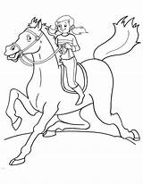 Horse Girl Coloring Race Participating Pages sketch template
