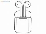Airpods Tracing sketch template