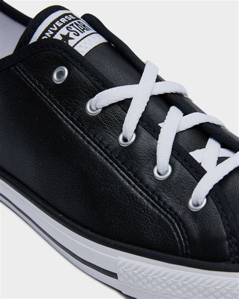converse womens dainty leather  shoe black surfstitch