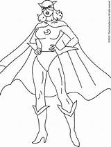 Superhero Female Coloring Pages Superheroes Drawing Template Cape Outline Printable Kids Super Girl Girls Templates Dc Blank Hero Colouring Color sketch template