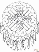 Coloring Native Pages American Mandala Dream Catcher Dreamcatcher Adult Printable Symbols Supercoloring Adults Color Mandalas Designs Print Printables Colouring Clipart sketch template