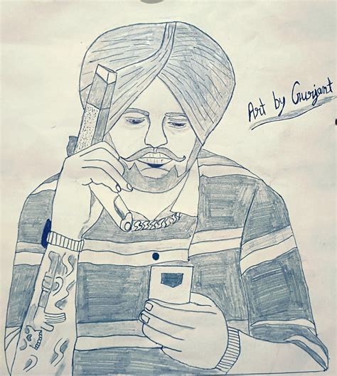 sidhu moose wala drawing cool art drawings drawings drawing sketches