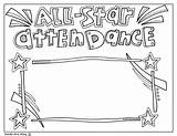 Awards Coloring Student Attendance Classroom Kids Choose Board Star sketch template