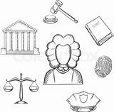 Drawing Law Sketch Justice Lawyer Judge Court Scales Gavel Vector Hammer Coloring Icons Drawings Courtroom Book Courthouse Mallet Profession Clip sketch template