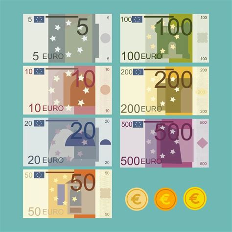conjunto de billetes en euros  vector en vecteezy