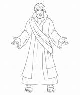 Yesus Sketsa Kristus Mewarnai Kumpulan Garis Besar sketch template