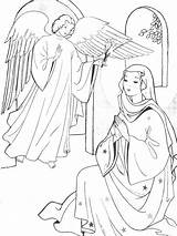 Coloring Annunciation Mary Gabriel Pages Immaculate Conception Angel Feast Visitation Clipart Hail Catholic Clip Kids Virgin Blessed Bible Jesus Mother sketch template