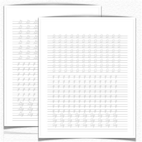 cursive letters tracing handwriting practice sheet etsy