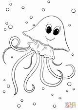 Jellyfish Medusa Colorear Qualle Supercoloring Meduse Medusas Pesce Cartoons Apes sketch template