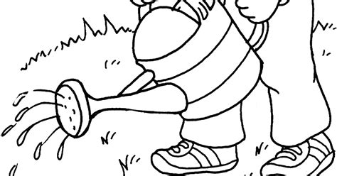 boy watering plants  patio flowers   garden coloring pages