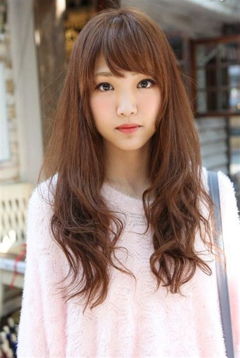 Cute Asian Long Hairstyle With Bangs Long Hair With