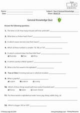 General Quiz Knowledge Ks2 sketch template