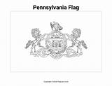 Pennsylvania Coloring Flag State Pages sketch template