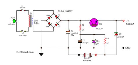 simple ups circuit diagram eleccircuitcom
