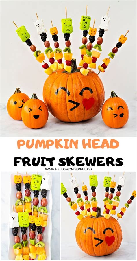 Pumpkin Fruit Skewer Halloween Treat Recipe