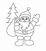 Claus Santa Outline Template Coloring Drawing Simple Sketch sketch template