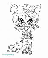 Monster High Coloring Pages Baby Catty Noir Printable Kids Cleo Little Print Abbey Toralei Nile Drawing Wolf Clawdeen Christmas Colouring sketch template